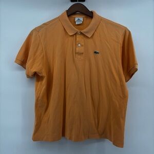 Lacoste Mens Peach/Orange Short Sleeve‎ Preppy Polo Size 7